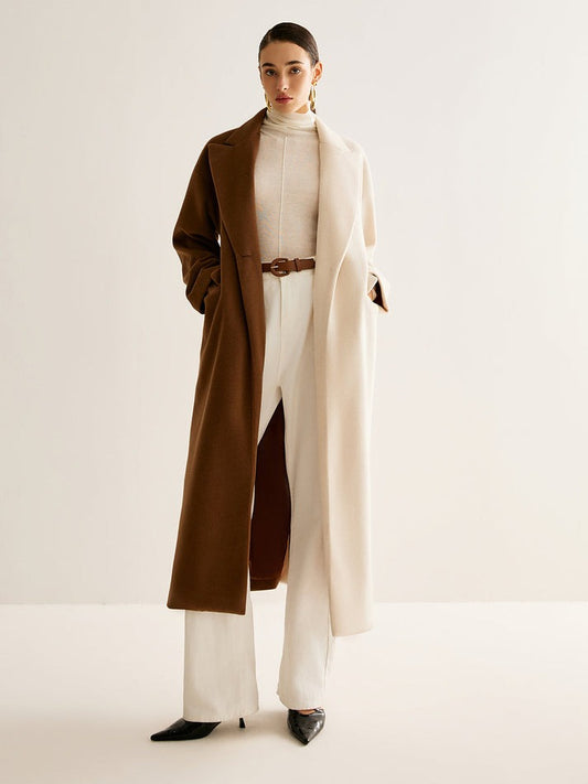 Hamida Two-Tone Wool Statement Coat