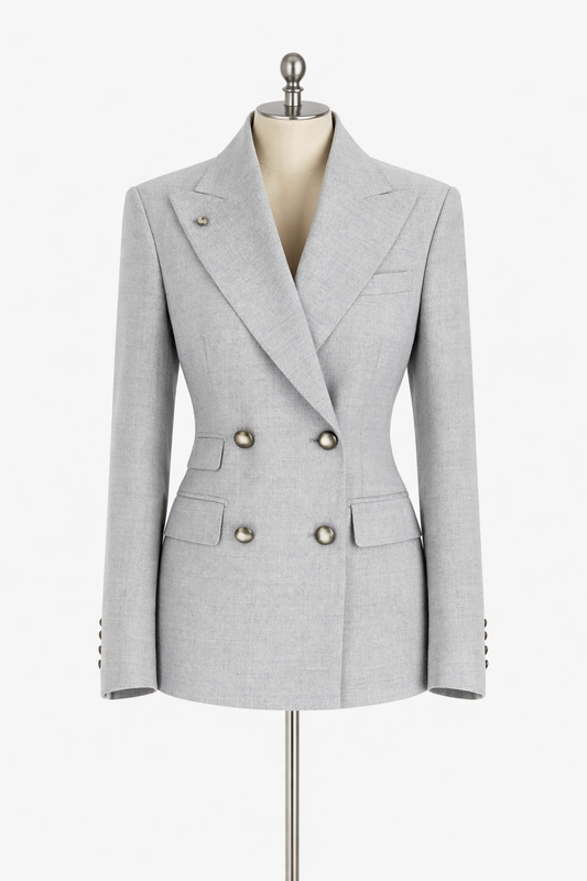 Structured Double-Breasted Tailored Coat and Blazer