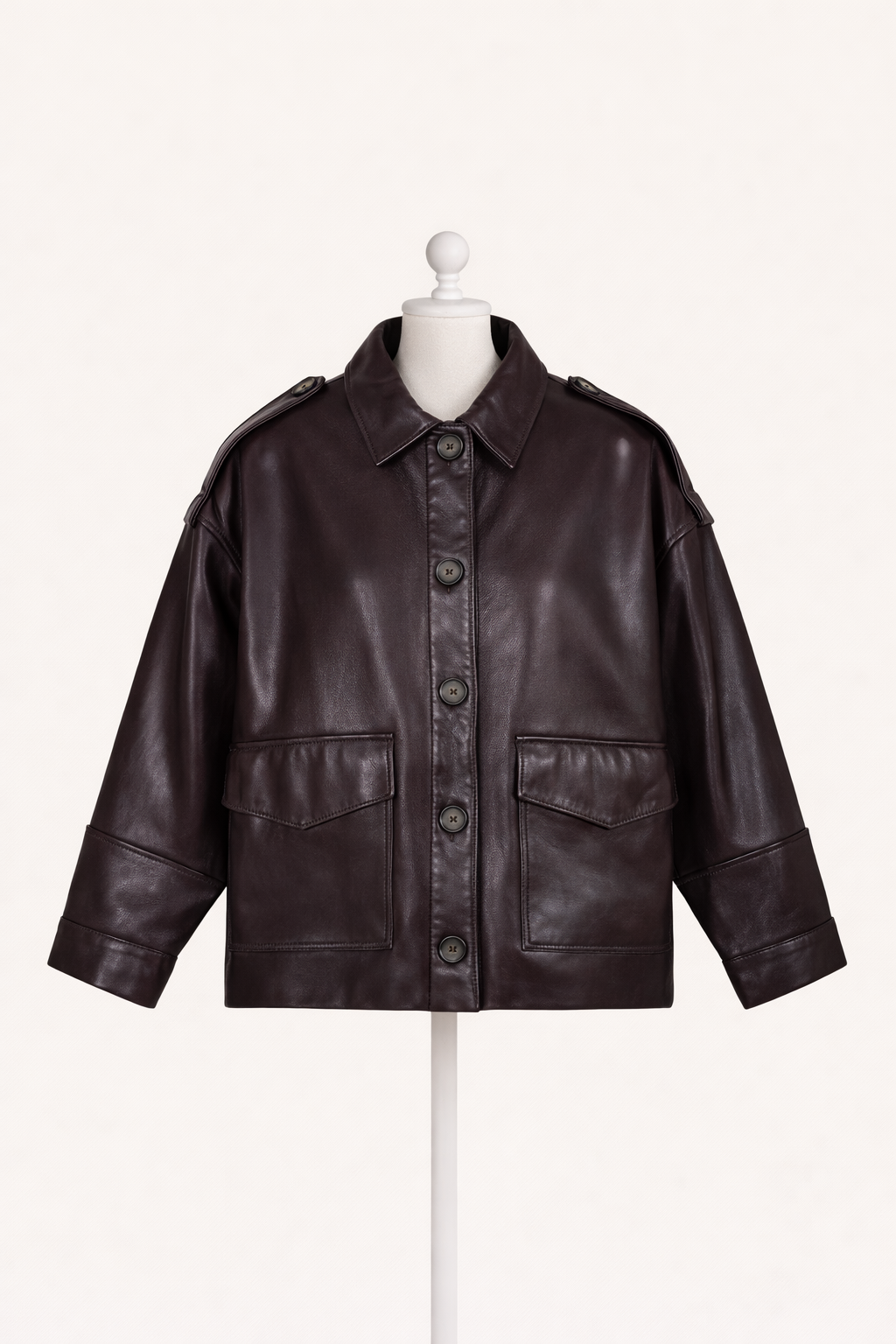 Hamida Luxe Chic Rexine Leather Jacket-1