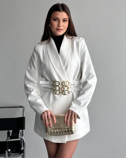 Hamida Classified Triple Belted Coat-2