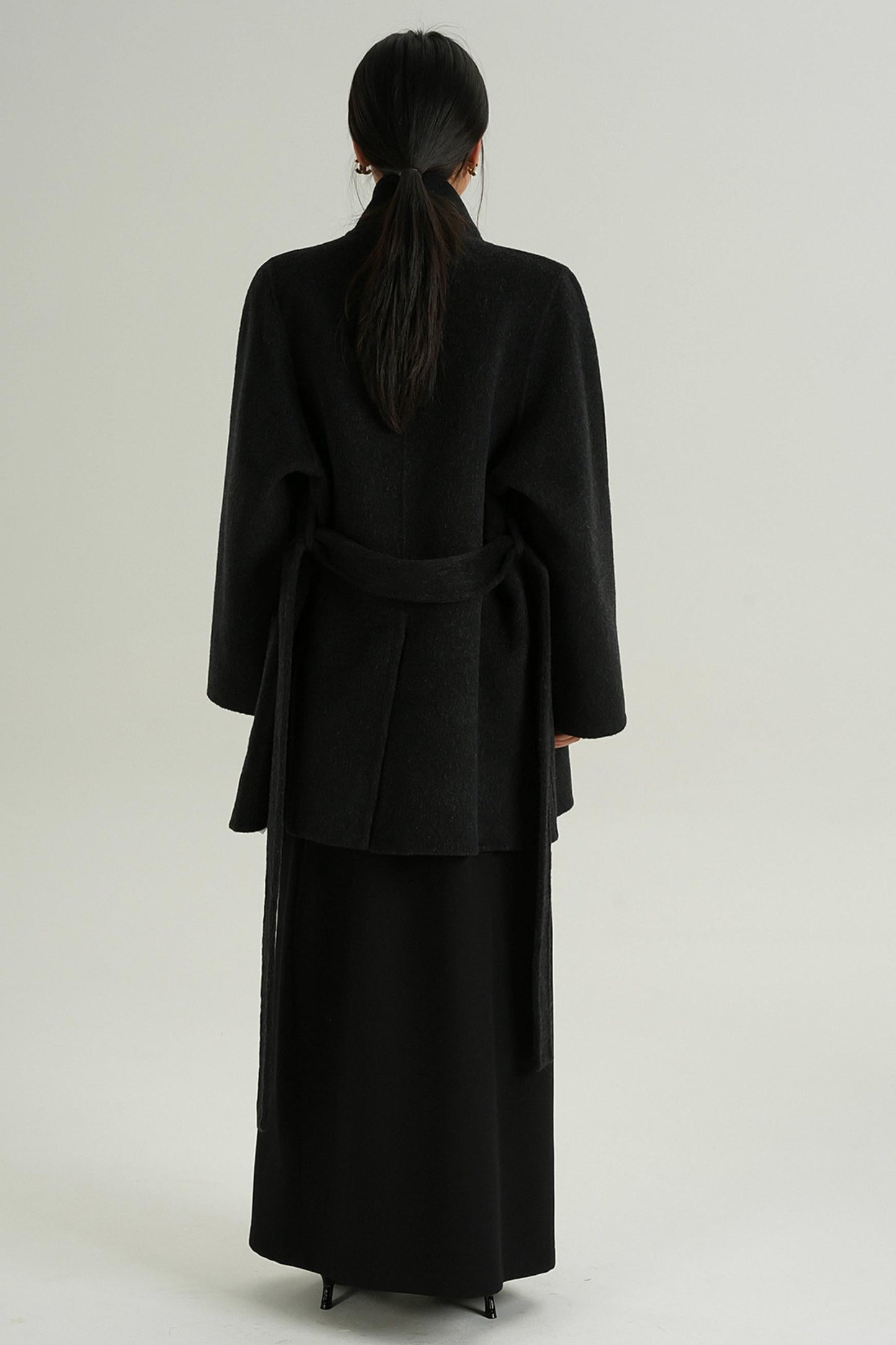 Hamida Stand Collar Double-Breast Coat