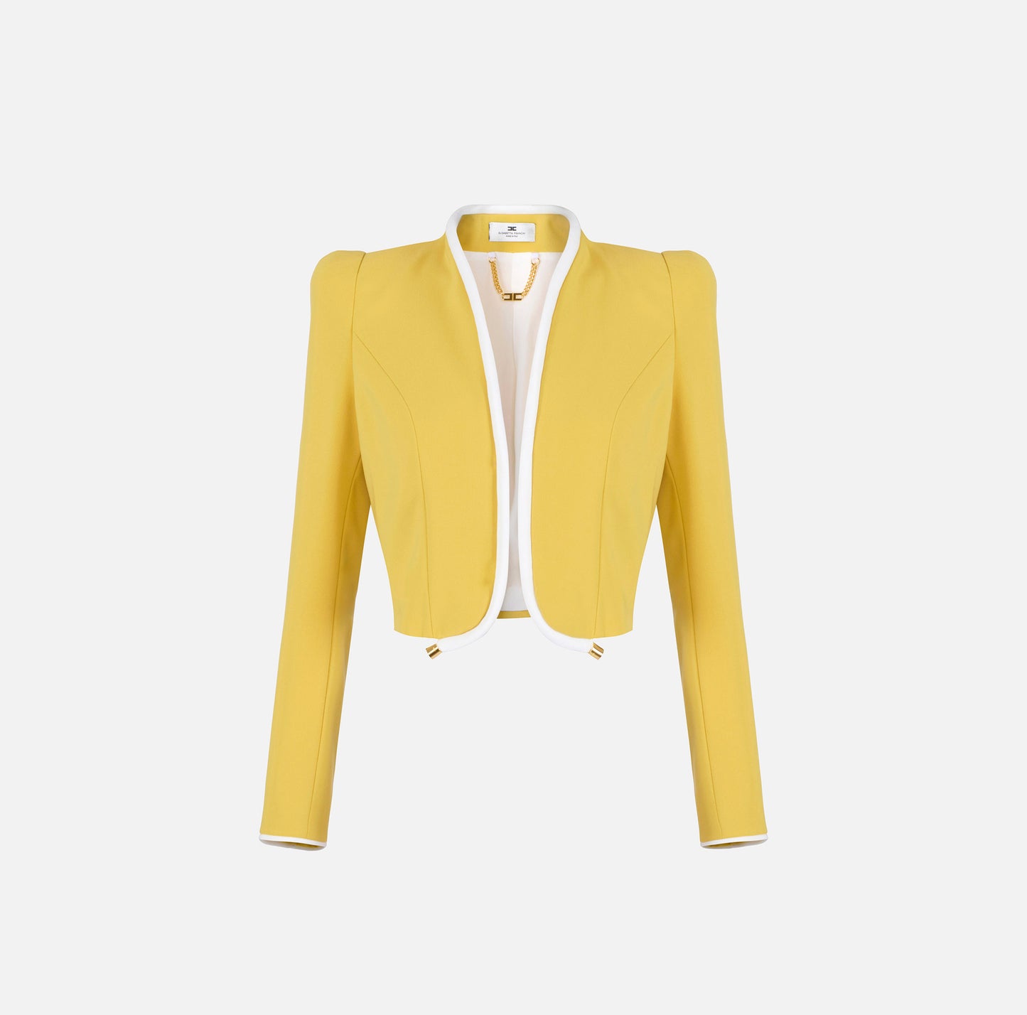 Lightweight crepe jacket with 3D piping