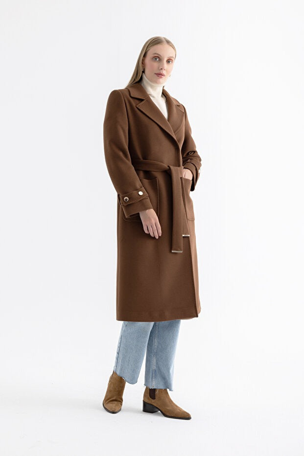 Hamida Classic Double-Breasted Trench Coat for Women