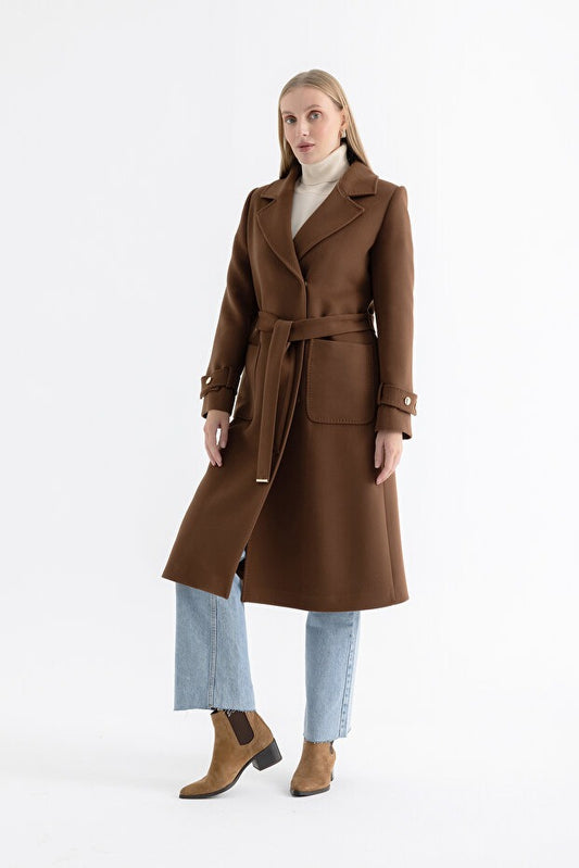 Hamida Classic Double-Breasted Trench Coat for Women