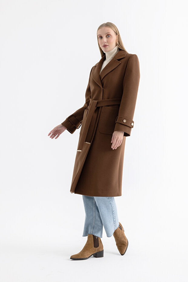 Hamida Classic Double-Breasted Trench Coat for Women