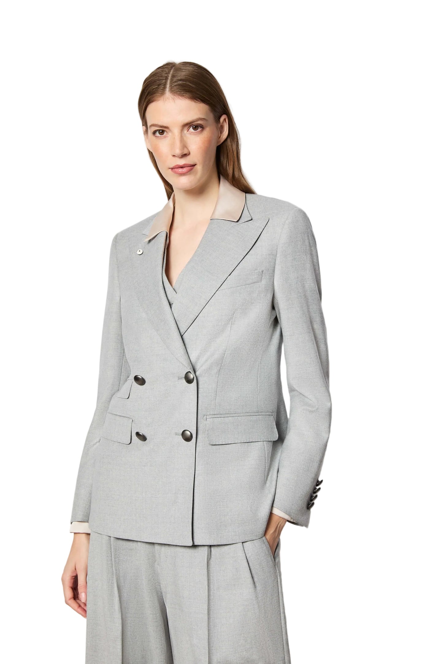 Structured Double-Breasted Tailored Coat and Blazer