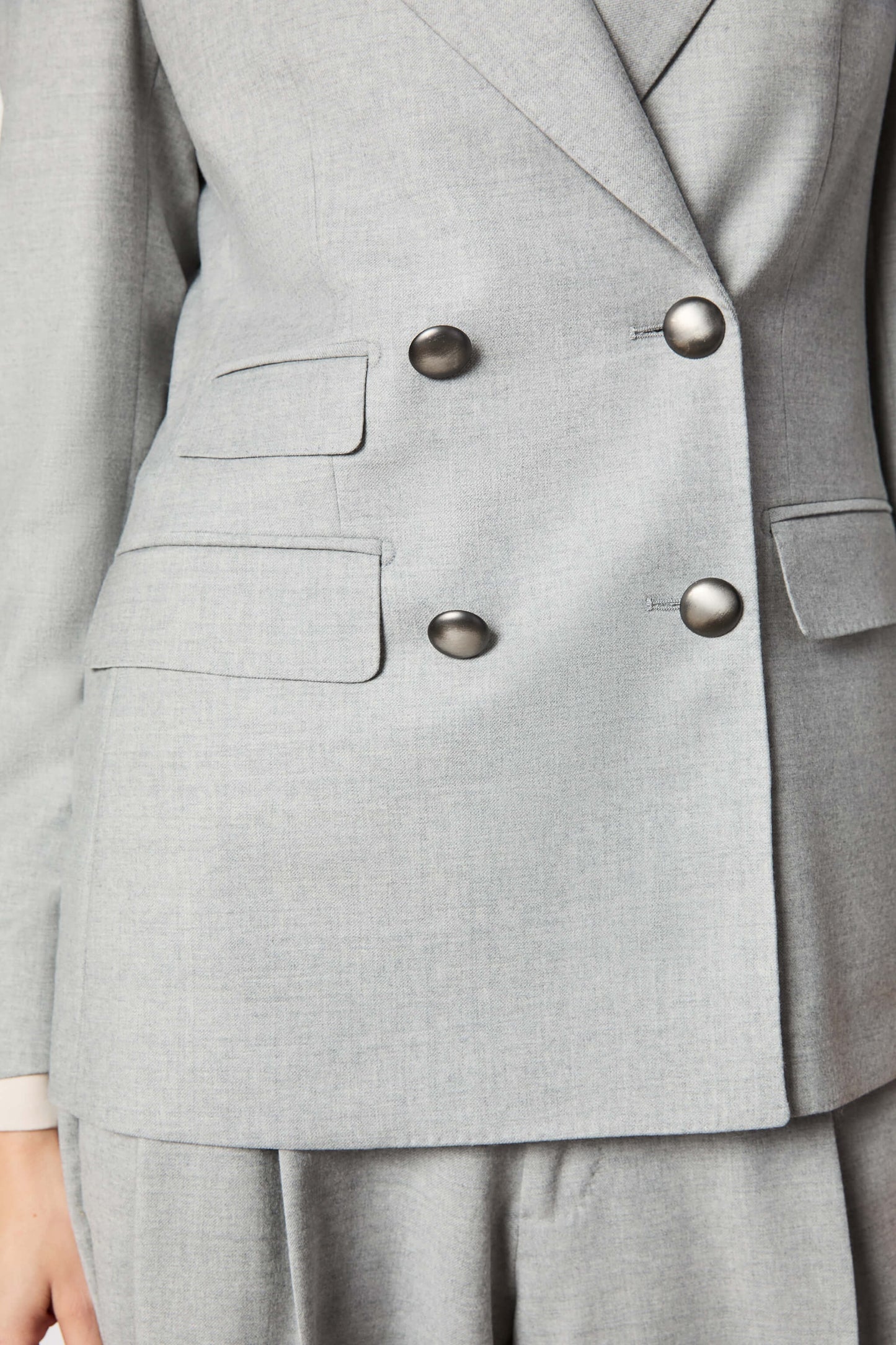 Structured Double-Breasted Tailored Coat and Blazer