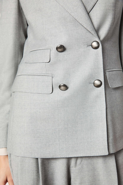 Structured Double-Breasted Tailored Coat and Blazer