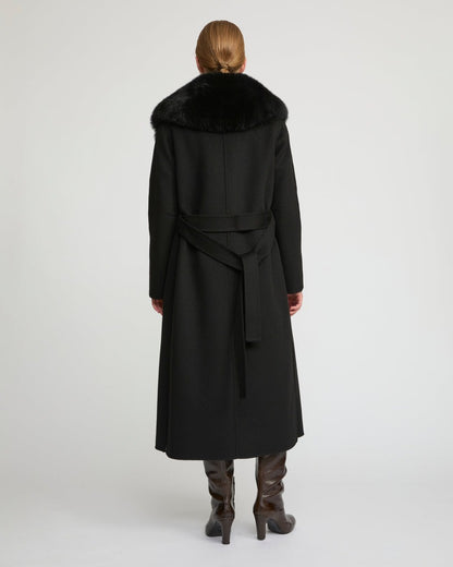 Hamida Cashmere Elegant Fur neckline Coat