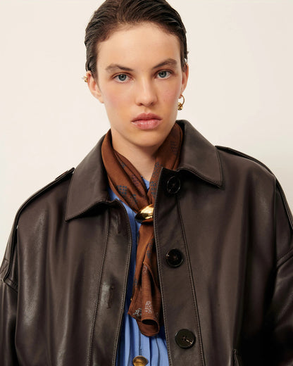 Hamida Luxe Chic Rexine Leather Jacket-2