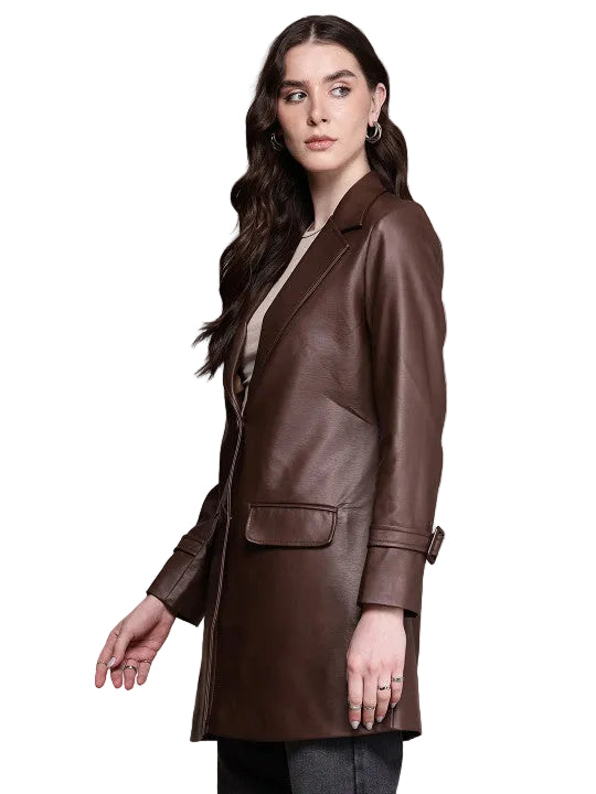 Hamida Signature Luxe Leather Blazer