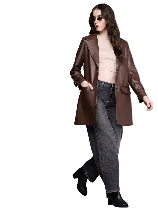 Hamida Signature Luxe Leather Blazer