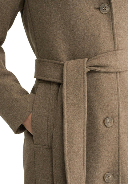 HAMIDA Tailored Wool Coat with Defined Waist and Classic Lapel