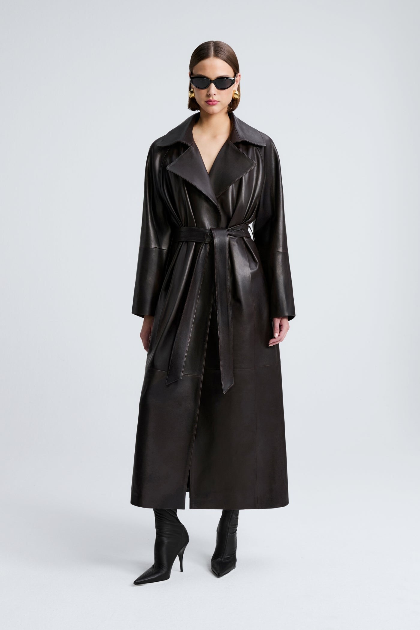 Hamida Grace Rexine Leather Coat