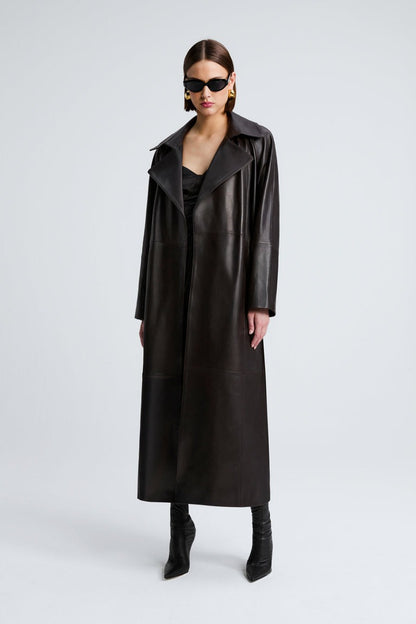Hamida Grace Rexine Leather Coat