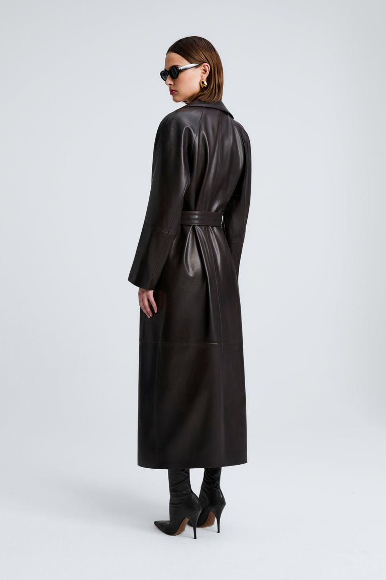 Hamida Grace Rexine Leather Coat