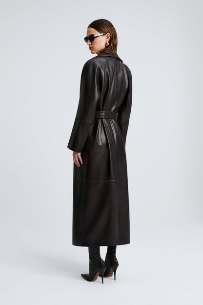Hamida Grace Rexine Leather Coat