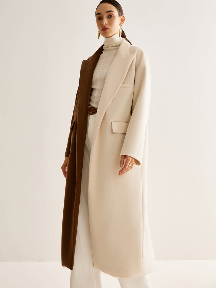 Hamida Two-Tone Wool Statement Coat