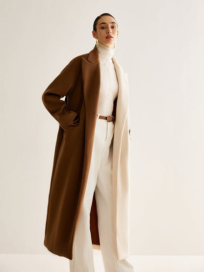 Hamida Two-Tone Wool Statement Coat