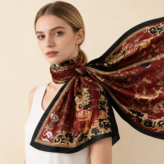 Baroque Wildlife Silk Scarf