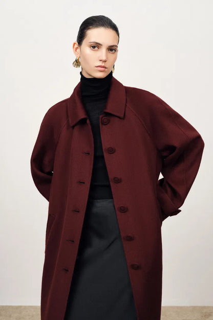 Cape Trench Coat in Cashmere Wool Double-Face