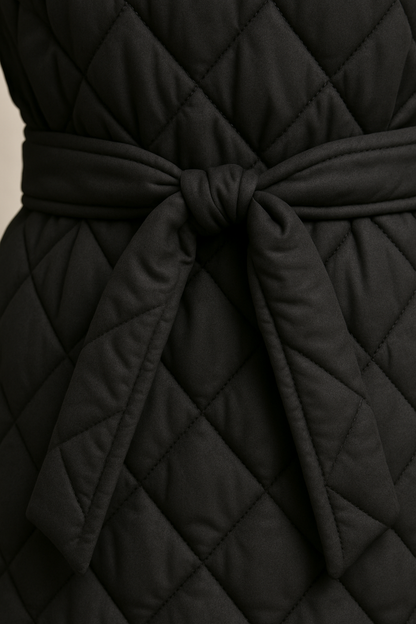 Quilted Long Luxe Belted Puffer Coat