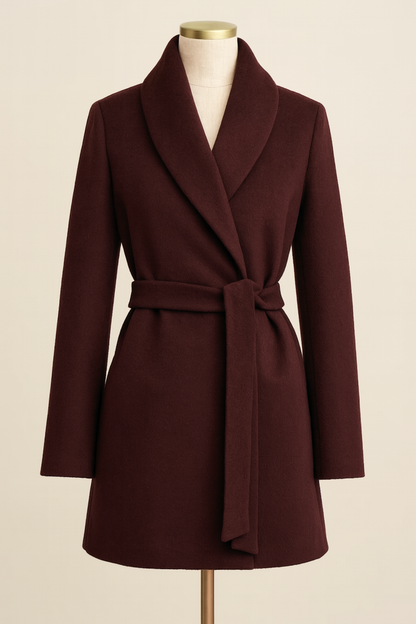 Hamida Elegant Wool Wrap Coat for Women