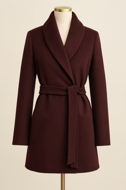 Hamida Elegant Wool Wrap Coat for Women