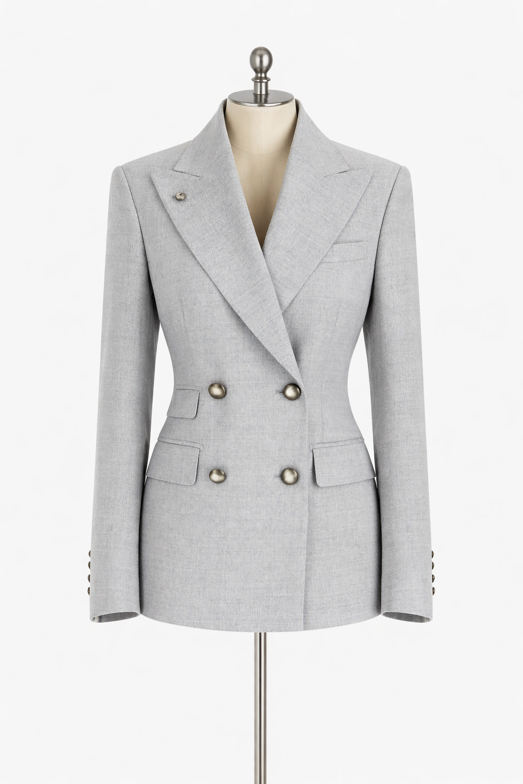 Structured Double-Breasted Tailored Coat and Blazer