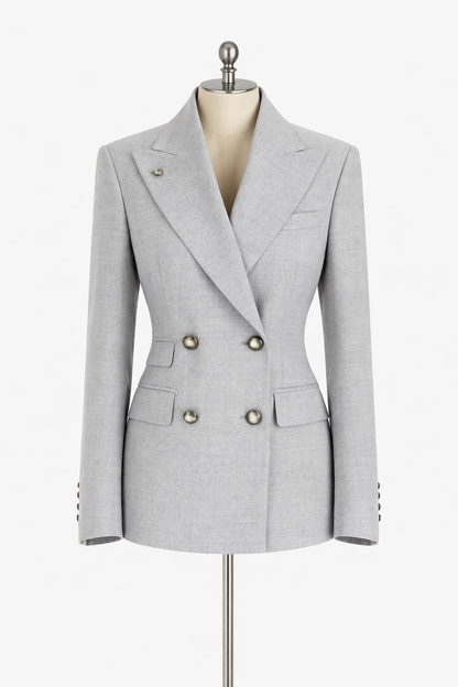 Structured Double-Breasted Tailored Coat and Blazer