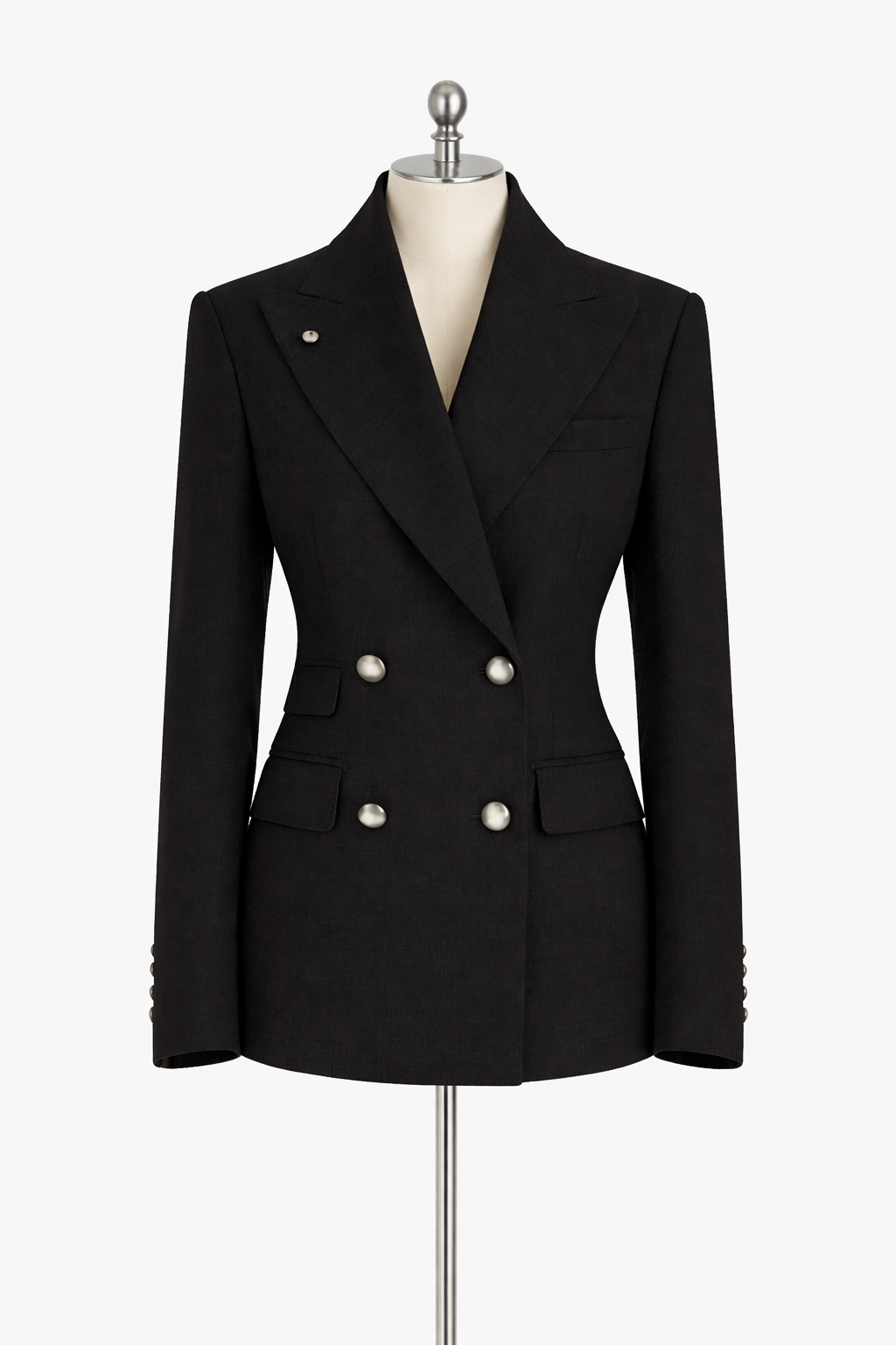 Structured Double-Breasted Tailored Coat and Blazer