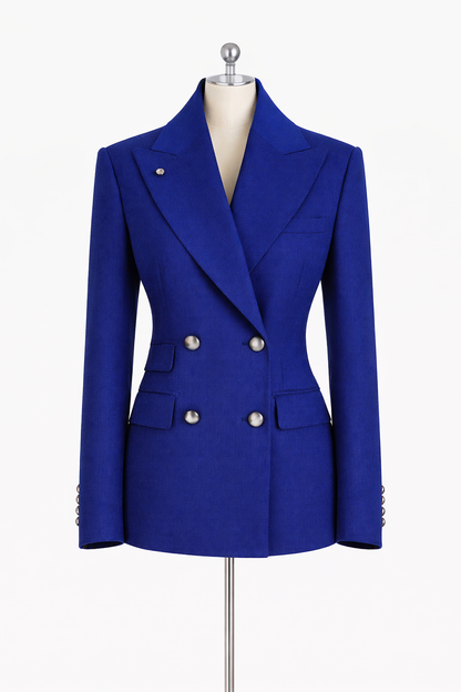 Structured Double-Breasted Tailored Coat and Blazer