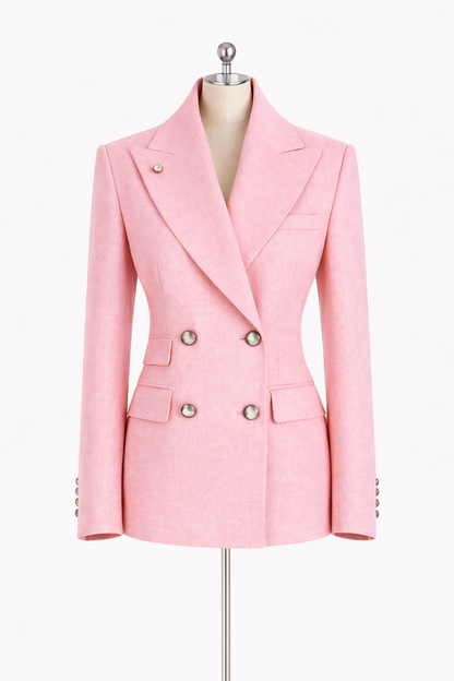 Structured Double-Breasted Tailored Coat and Blazer