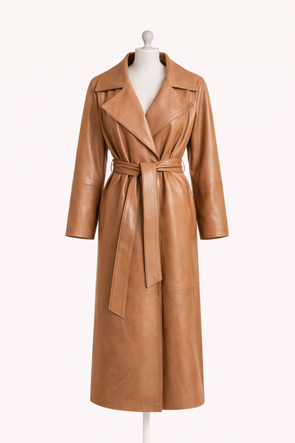 Hamida Grace Rexine Leather Coat