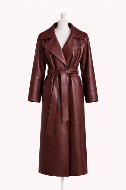 Hamida Grace Rexine Leather Coat