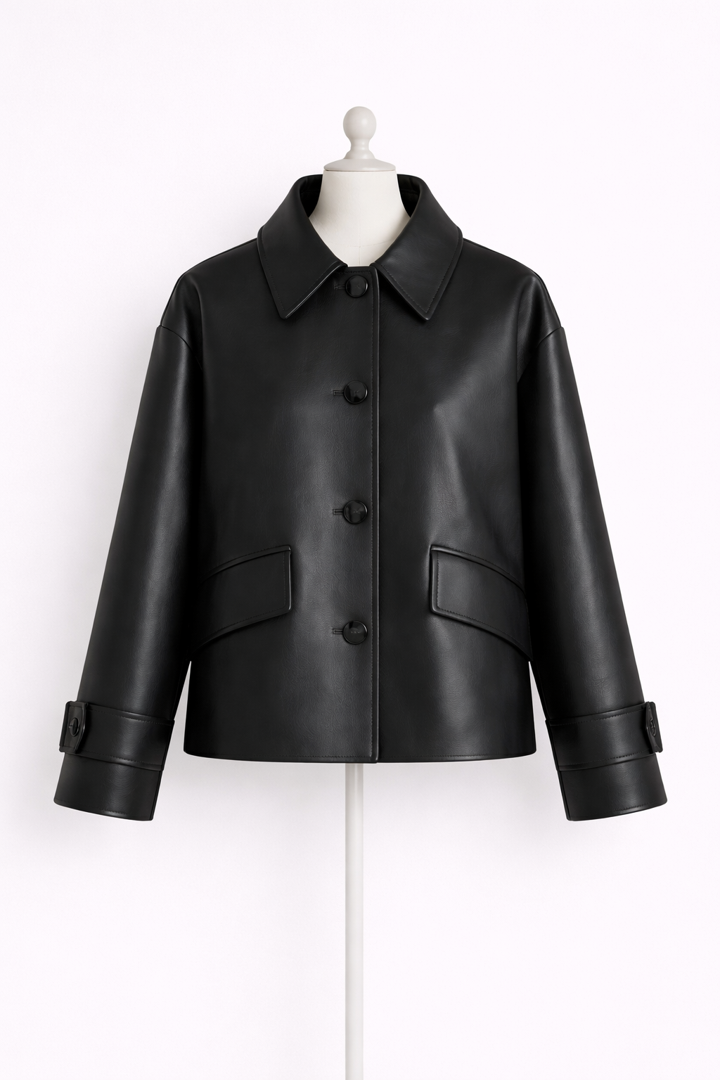 Hamida Slim Rexine Leather Jacket