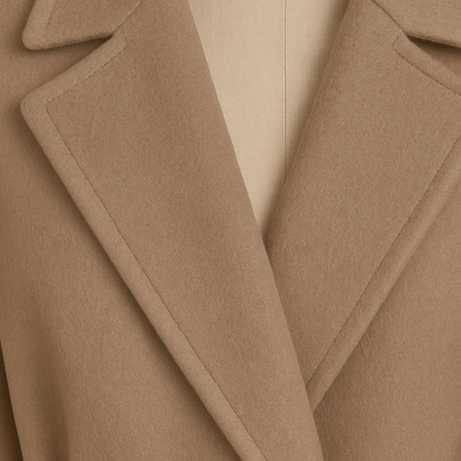 Luxury Wool-Blend Wrap Coat – Belted Longline Silhouette with Wide Lapel