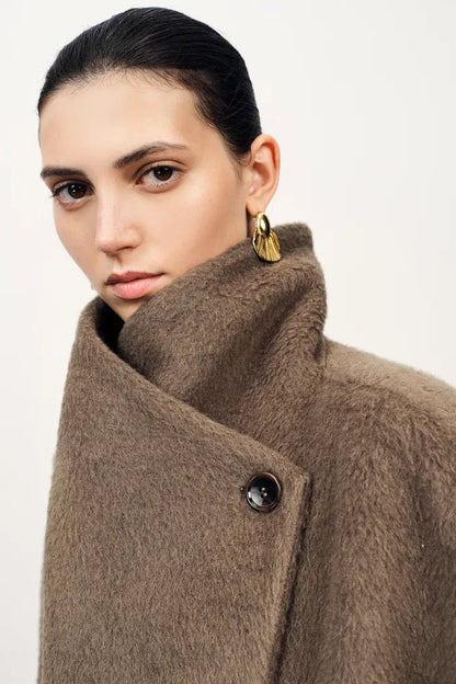 Classic Wrap Coat in Alpaca Wool Blend