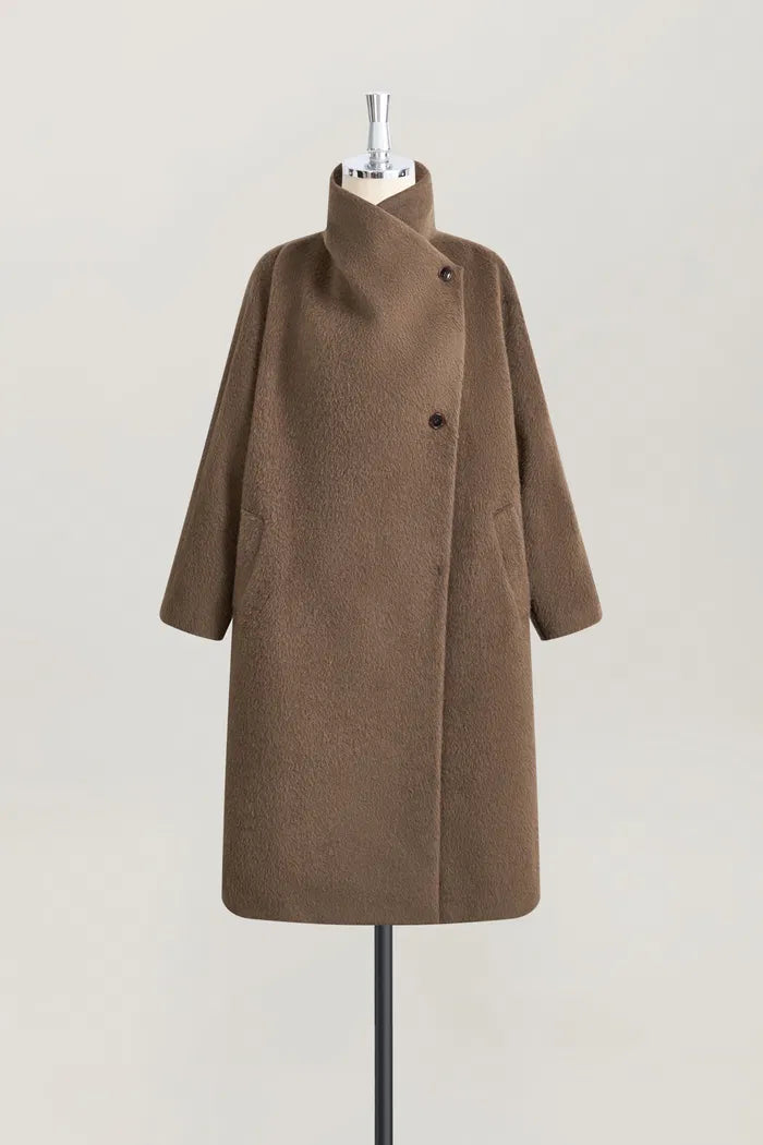 Classic Wrap Coat in Alpaca Wool Blend