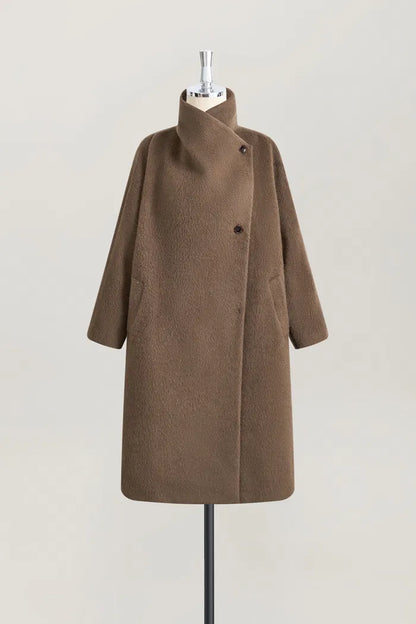Classic Wrap Coat in Alpaca Wool Blend