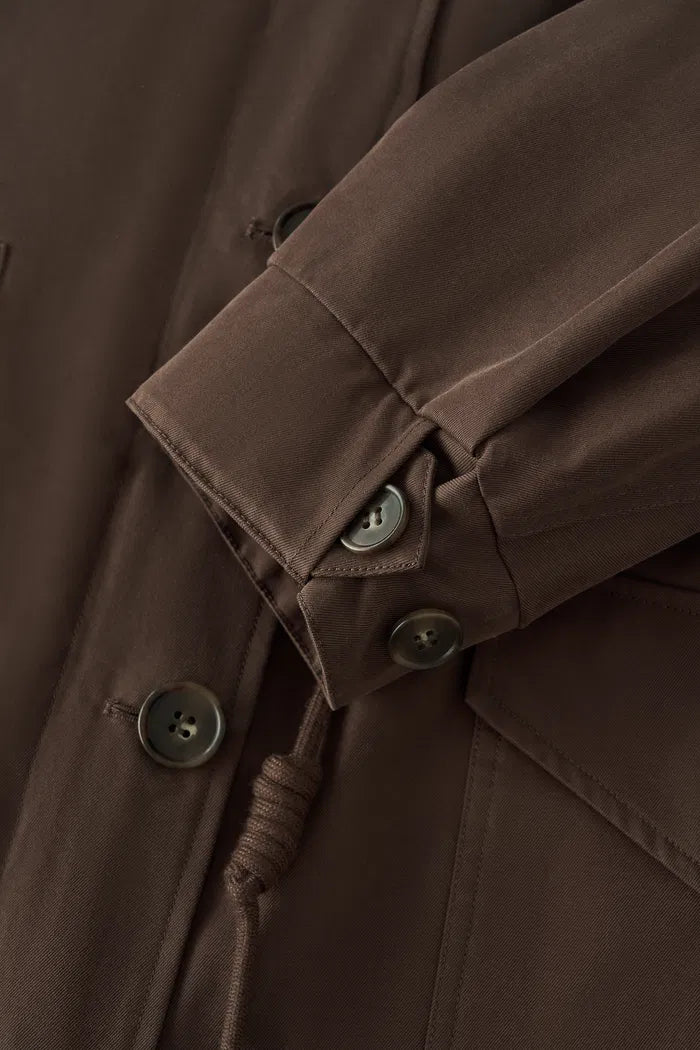 Detachable Quilted Lining Fur Collar Parka in Lightweight Blend-2