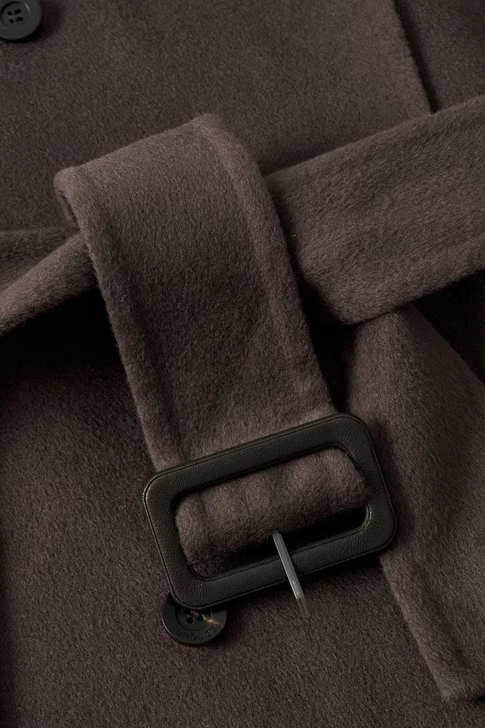 Double Breasted Long Coat in Double Face Merino Cashmere