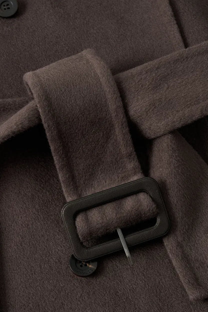 Double Breasted Long Coat in Double Face Merino Cashmere