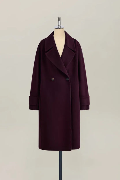 Double Faced Cocoon Coat in Merino Wool