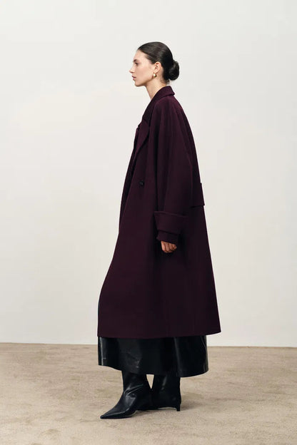 Double Faced Cocoon Coat in Merino Wool