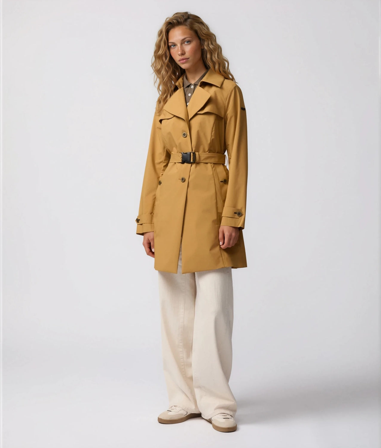 Elegant Mid-Length Trench Coat