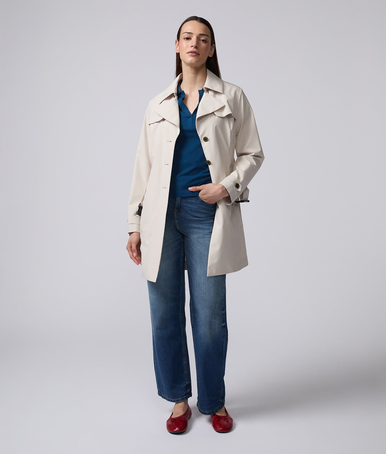 Elegant Mid-Length Trench Coat