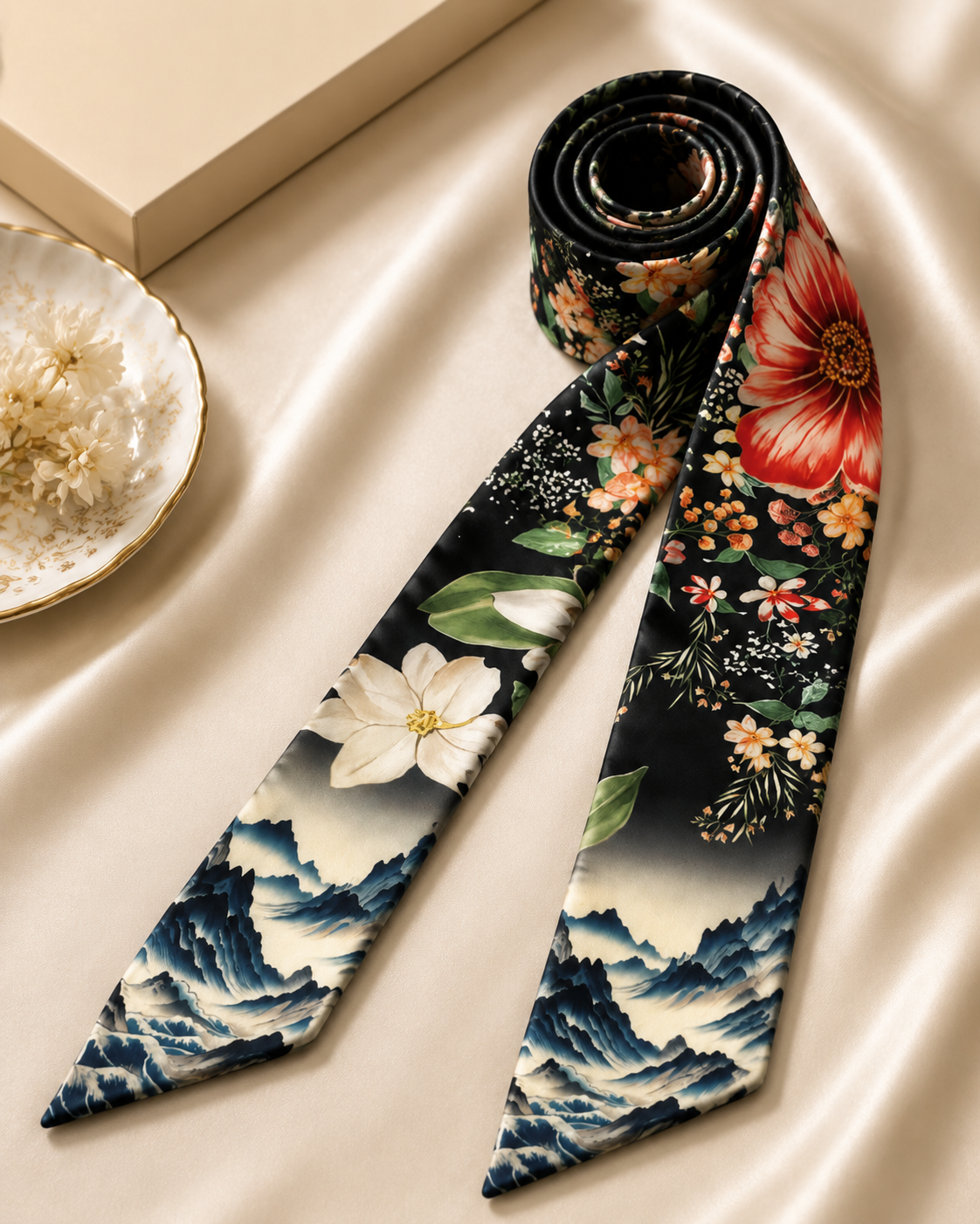 Floral Mountain Silk Scarf1
