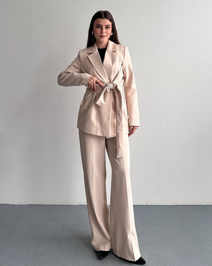 Hamida Belted Chic Styled Short Coat-1