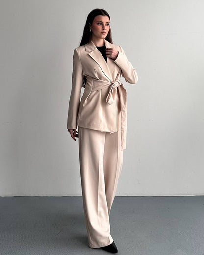 Hamida Belted Chic Styled Short Coat-1